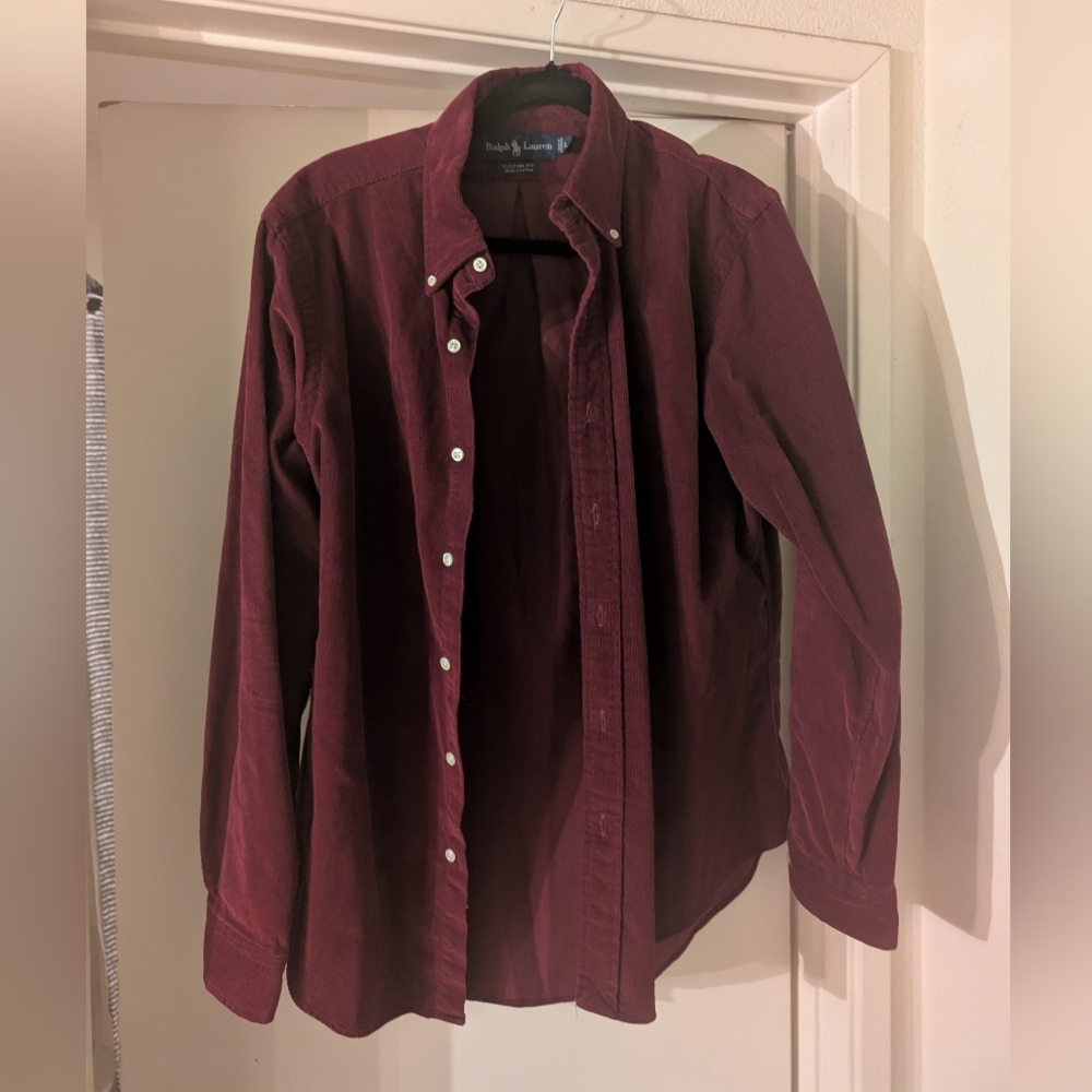 Ralph Lauren Men's Burgundy Shirt Large